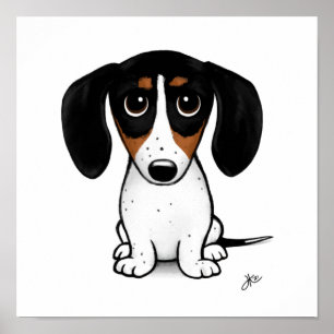 Affiche Piebald Dachshund Petit chien édulcoré