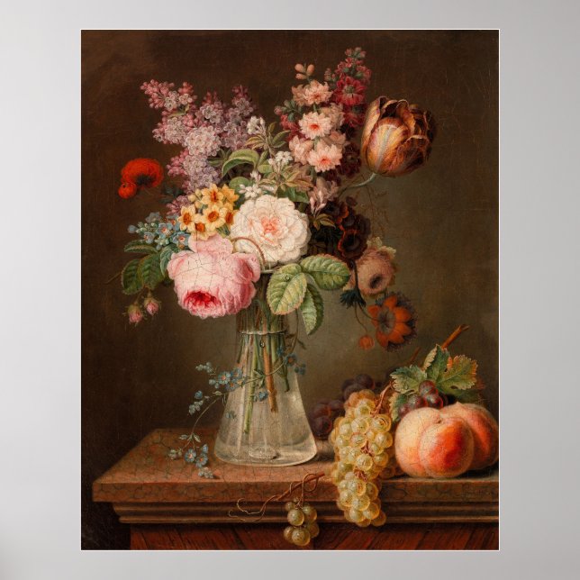 Affiche Pièce de fleur dans le vase de verre (Devant)