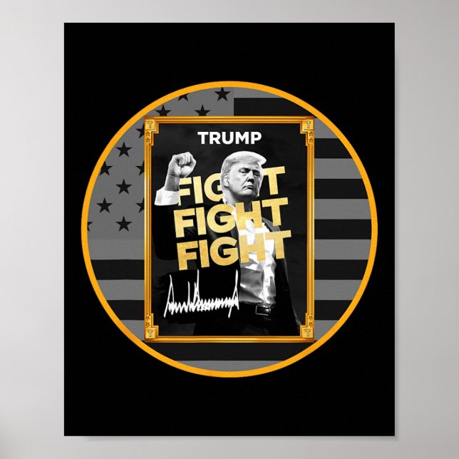 Affiche Pièce de monnaie de mème drôle de Trump Crypto Pré (Devant)