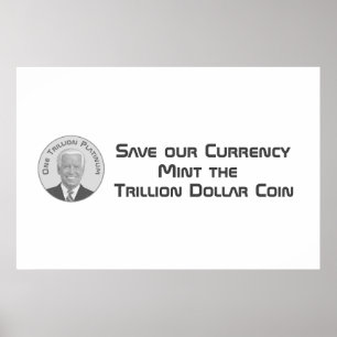 Affiche Pièce de monnaie en platine d'une valeur d'un bill