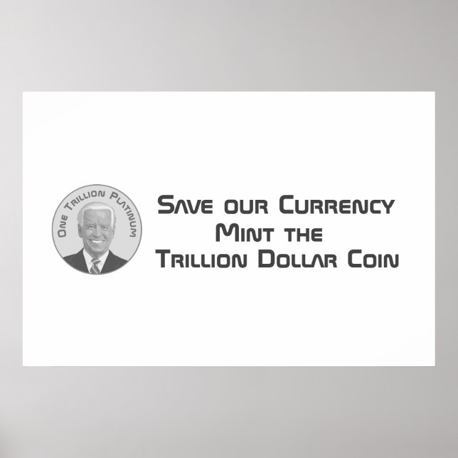 Affiche Pièce de monnaie en platine d'une valeur d'un bill (Devant)