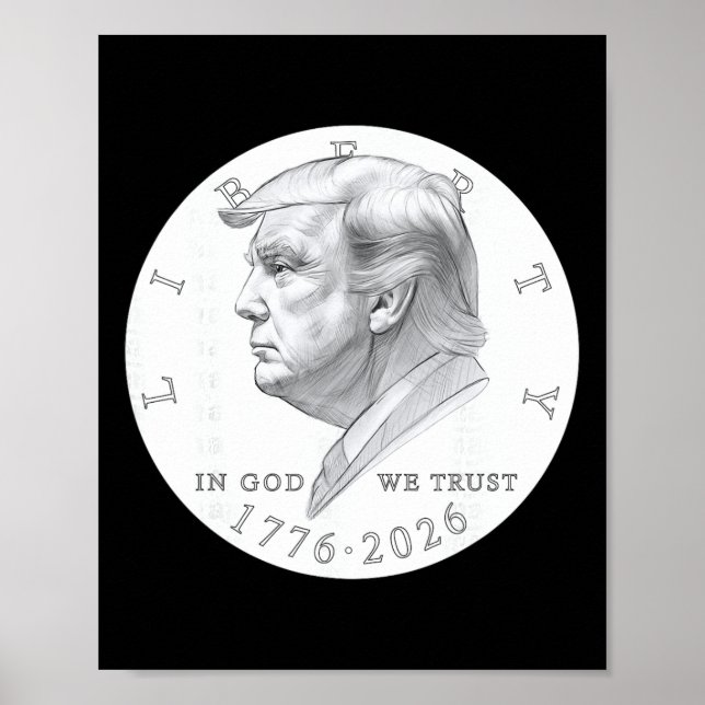 Affiche Pièce de monnaie Trump un dollar  (Devant)