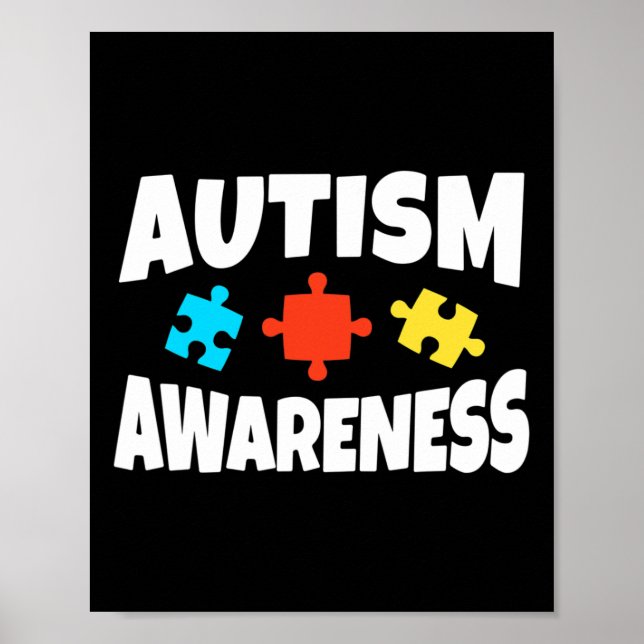 Affiche Pièce de puzzle de sensibilisation à l'autisme Sou (Devant)