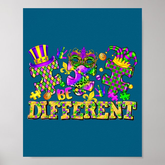 Affiche Pièce de puzzle différente mardi gras la nouvelle  (Devant)