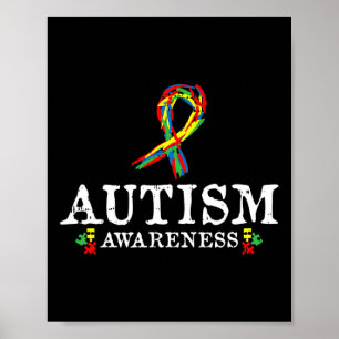 Affiche Pièce de Puzzle Ribbon Sensibilisation sur l'autis