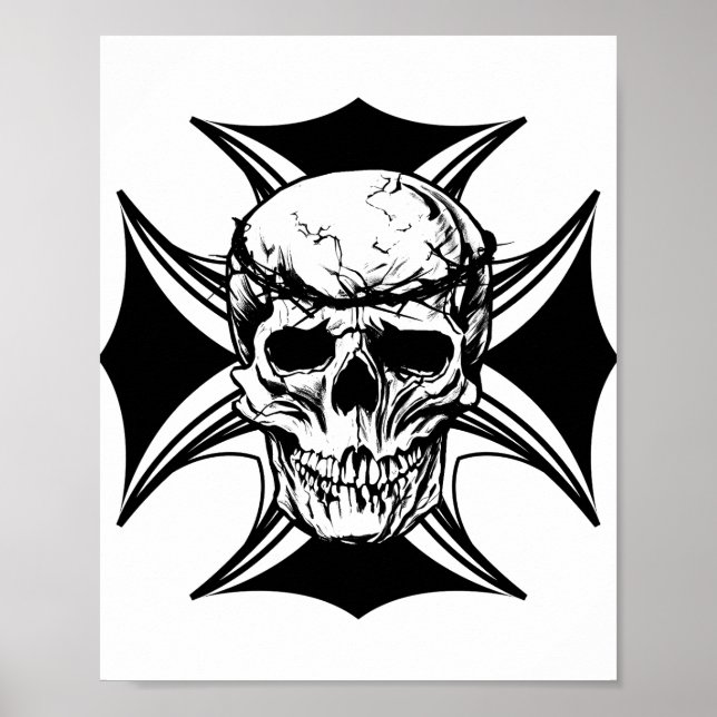 Affiche Pièce d'illustration de croix de couronne d'épine  (Devant)