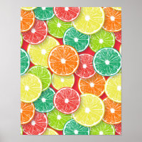 Pièces de fruits d'agrumes pop art 2