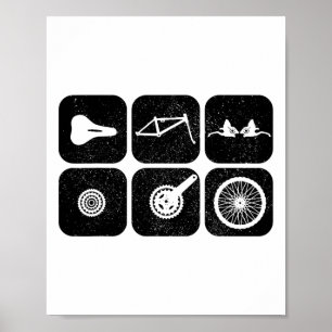 Affiche Pièces de vélo Vélo de montagne Cyclisme Mtb Cycli