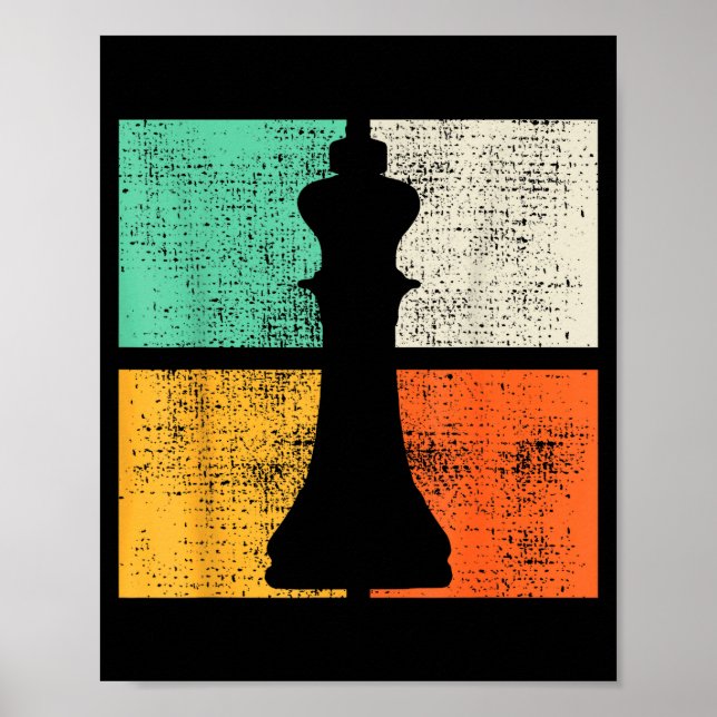 Affiche Pièces d'échecs Roi Joueur  (Devant)