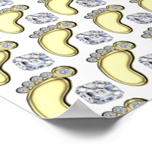 Affiche Pied bébé doré