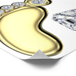 Affiche Pied bébé doré