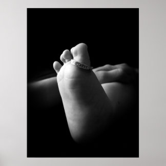 Affiche Pied bébé noir et blanc