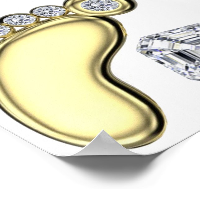 Affiche Pied de bébé doré (Coin)