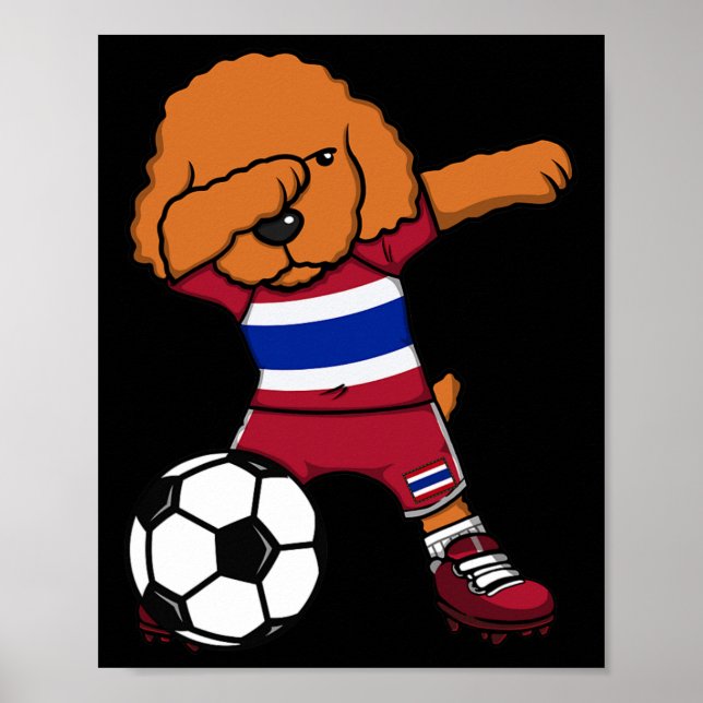 Affiche Pied de chien caniche Dabbing Thailand Maillot de  (Devant)