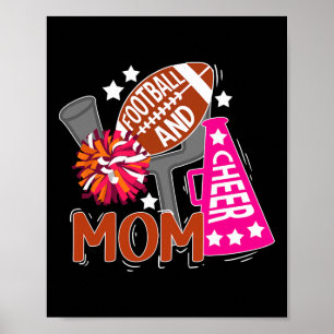 Affiche Pied et pom-pom Mom Meilleur Cheerleading et Footl