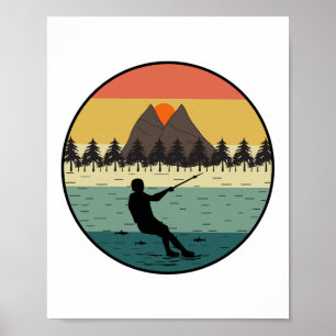 Affiche Pied pieds nus ski nautique Motorboat