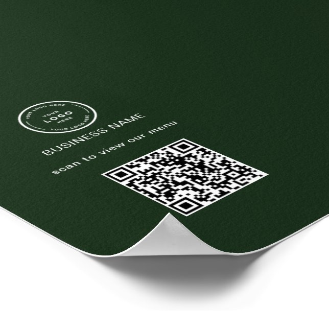 Affiche Pied rustique de l'entreprise de code QR de menu d (Coin)