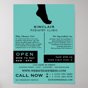 Affiche Pied Silhouette, Clinique Podiatriaire, Podiatrist