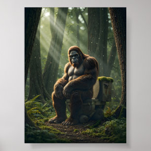 Affiche Pied sur les toilettes dans les Bois