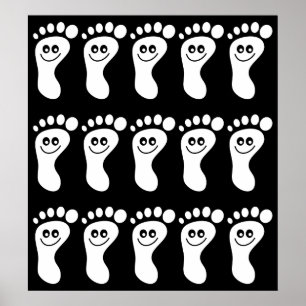 Affiche Pieds blancs heureux