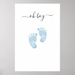 Affiche Pieds Bleus de Bébé Panneau de Bienvenue Baby Show