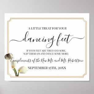 Affiche Pieds dansants Flip Flops Symbole de réception de