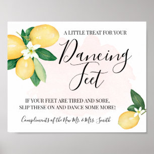 Affiche Pieds dansants Signal Flip Flops Mariage Citrons r