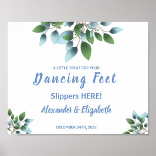 Affiche Pieds de danse tongs   SYMBOLE Mariage Eucalyptus