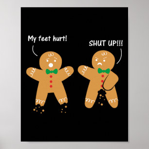 Affiche Pieds de pain d'épices Mal Sarcastique Cookie Fun 
