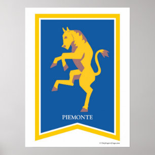Affiche Piemonte Italie Crête régionale Imprimer