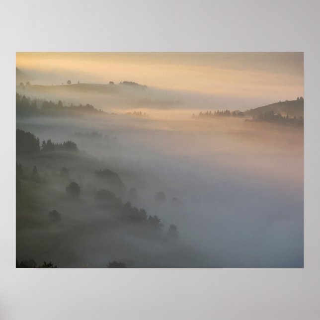 Affiche Pieniny soleil levant brouillard (Devant)