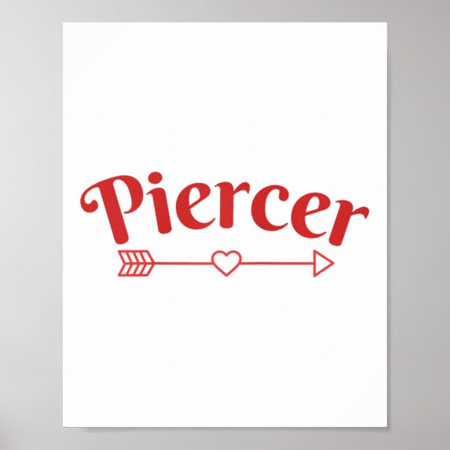 Affiche Piercer Flèche Coeur professionnel Piercing Shop R (Devant)