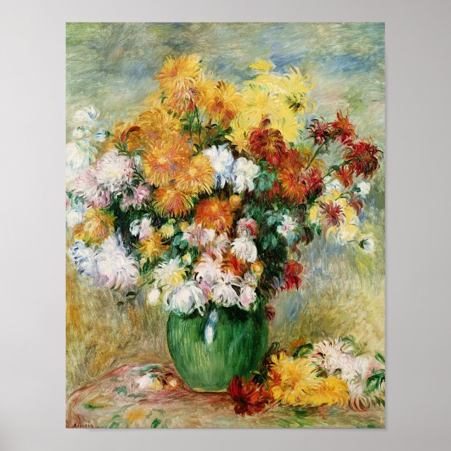 Affiche Pierre A Renoir | Bouquet de chrysanthèmes (Devant)