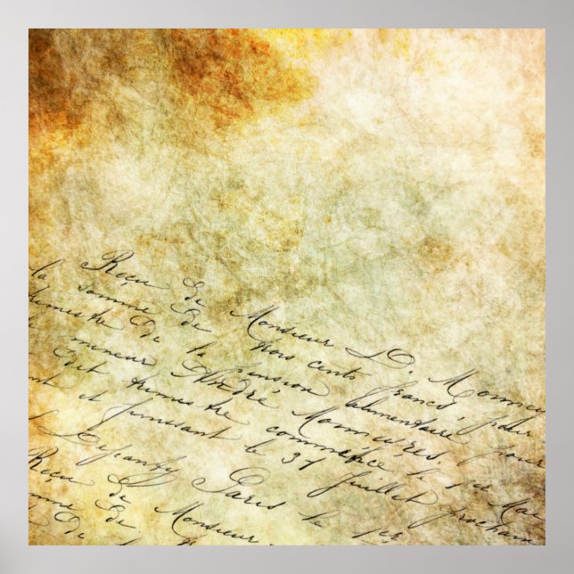 Affiche Pierre arrière - plan de calligraphie (Devant)