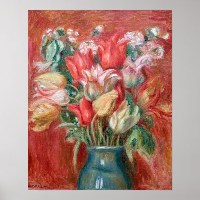 Affiche Pierre-Auguste Renoir - Bouquet de tulipes (Devant)
