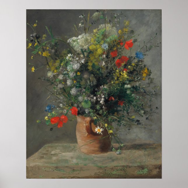 Affiche Pierre-Auguste Renoir - Fleurs dans un Vase 1866 (Devant)