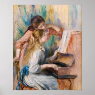 Affiche Pierre Auguste Renoir - Jeunes Filles au Piano