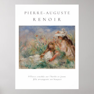 Affiche Pierre-Auguste Renoir. Jeunes filles dans l'herbe