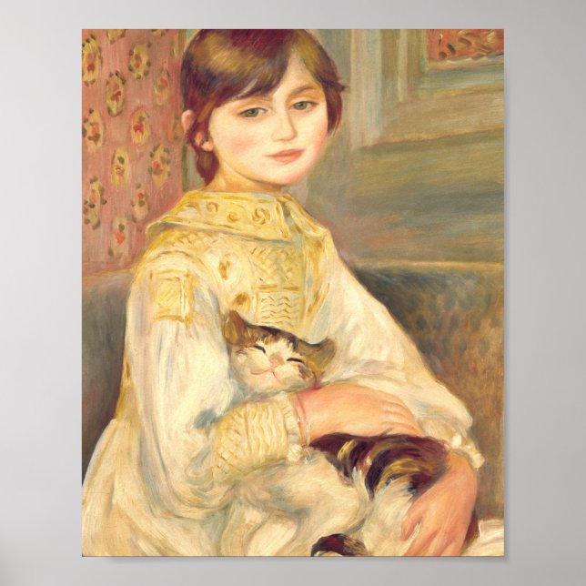 Affiche Pierre Auguste Renoir - Julie Manet Avec Chat (Devant)