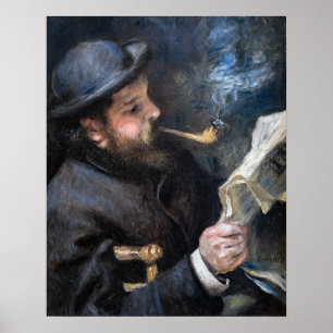 Affiche Pierre-Auguste Renoir - Lecture Claude Monet