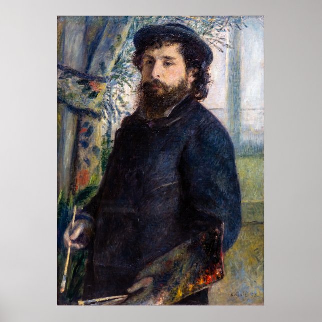Affiche Pierre Auguste Renoir - Portrait de Claude Monet (Devant)
