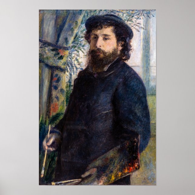 Affiche Pierre Auguste Renoir - Portrait de Claude Monet (Devant)