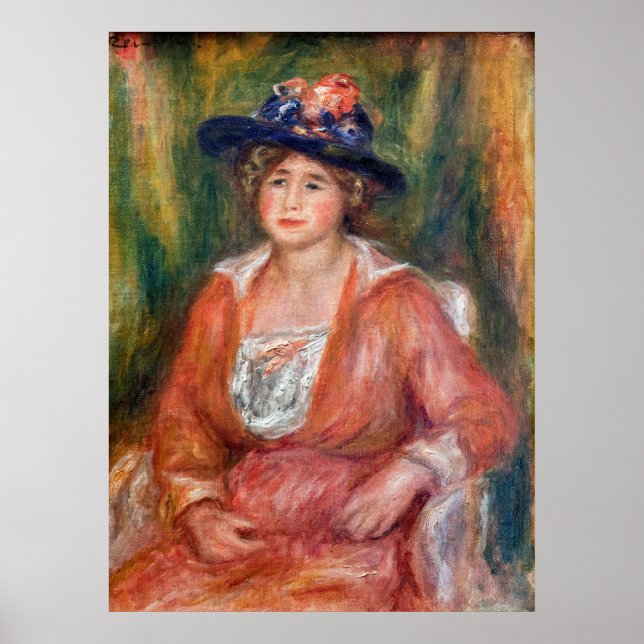 Affiche Pierre-Auguste Renoir - Portrait d'une femme assis (Devant)