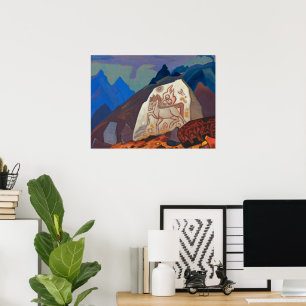 Affiche Pierre blanche, Signes de Chintamani par Roerich