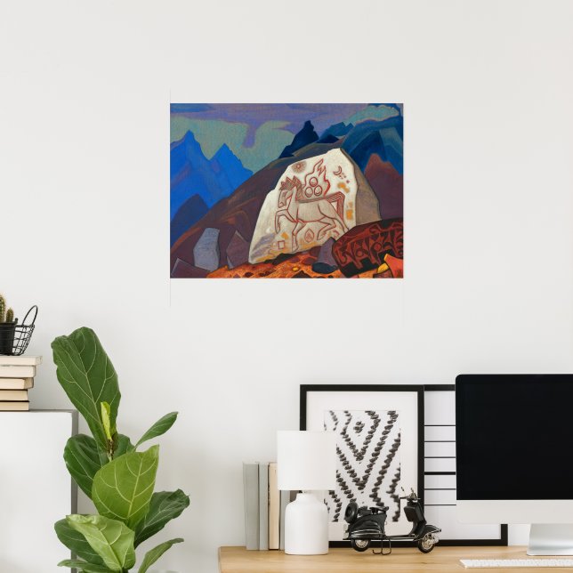 Affiche Pierre blanche, Signes de Chintamani par Roerich (Bureau à domicile)