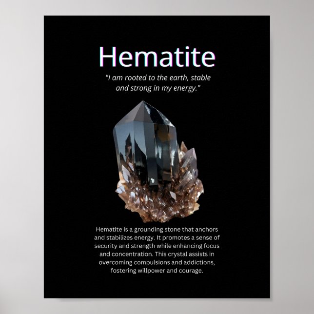 Affiche Pierre de cristal Hématite Signifiant (Devant)