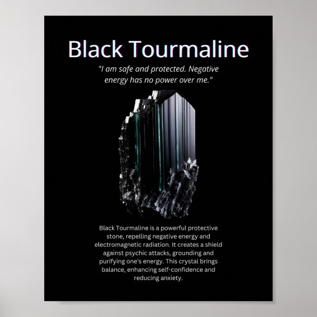 Affiche Pierre de cristal Tourmaline Noire Signifiant (Devant)