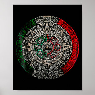 Affiche Pierre de soleil du calendrier aztèque Art mexicai