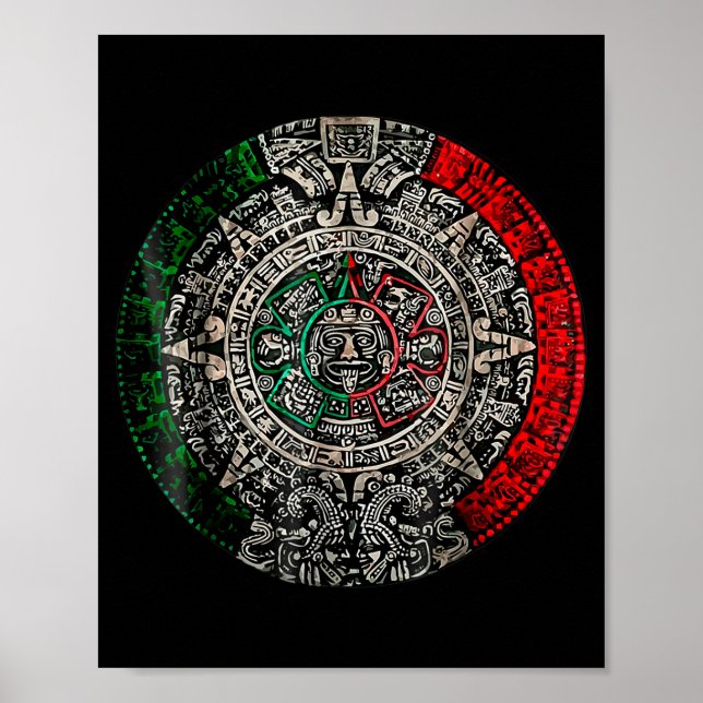 Affiche Pierre du Soleil du calendrier aztèque Art mexicai (Devant)