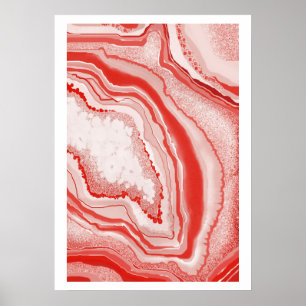 Affiche Pierre gemme rose de corail de Geode d'agate
